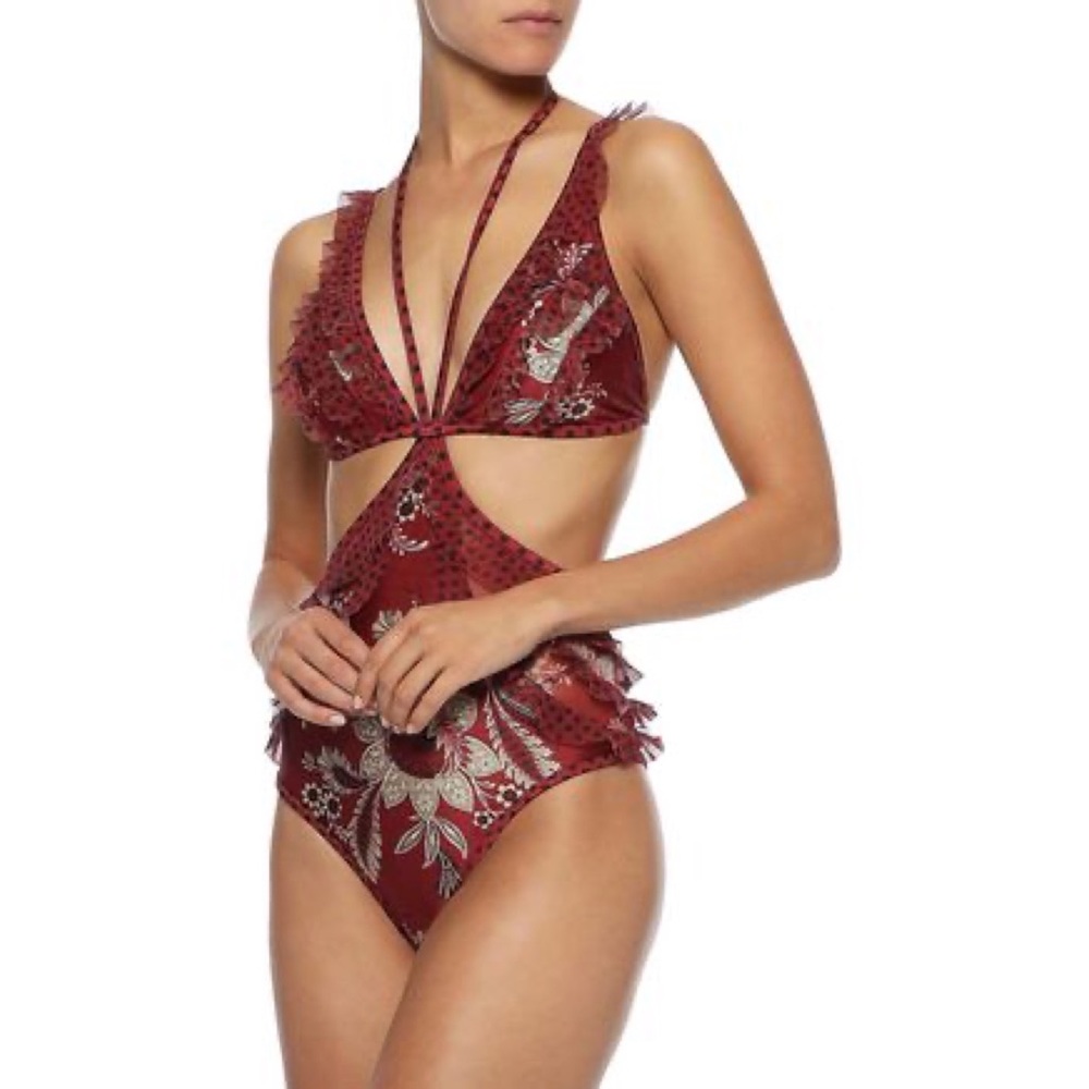 Zimmermann ruffle trim swimsuit AU 0 - Picture 3 of 10